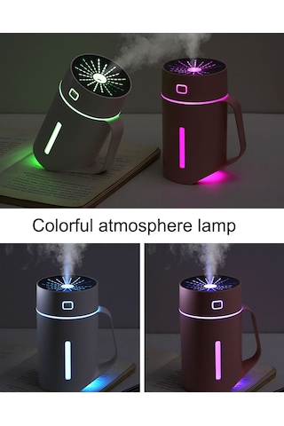 Leezsing Led'li Nemlendirici Bardak 420ml Hava Temizleyici Usb Aroma Difüzörü