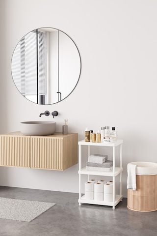 Beyaz 3 Katlı 33x40 Ekstra Geniş Düzenleyici Mutfak Ve Banyo Rafı Sehpa