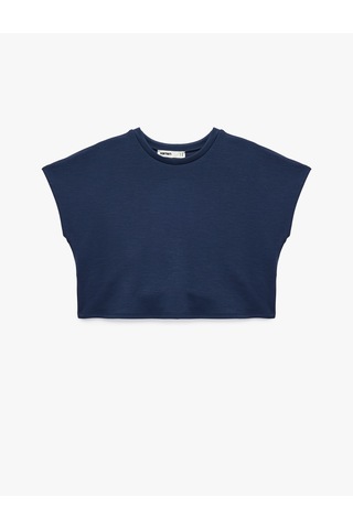 Koton Slim Fit Bisiklet Yaka Kolsuz Basic Tişört Lacivert 6wak50012uk Lacivert