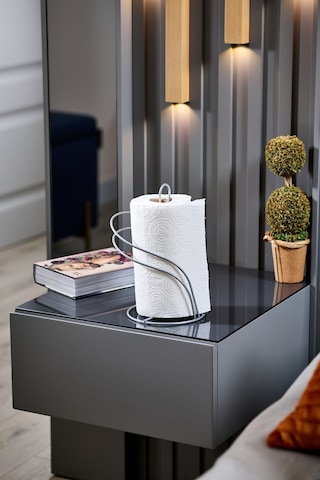 Edora Home Gümüş Kuğu Kağıt Rulo Havluluk, Dik Dekoratif Havlu Peçetelik- Metal Paslanmaz Gümüş