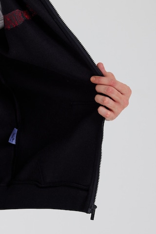 Polostate Age Of State Nakışlı Fermuarlı 3 İplik Sweatshirt Siyah