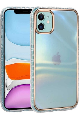 Apple Uyumlu iPhone 11 Kılıf Desenli Parlayan Transparan Zore Avva Kapak NO6