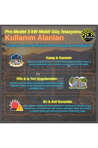 Otw Pro-model 3000w Mobil Güç İstasyonu Lifepo4 Bataryalı Şebeke Şarjlı