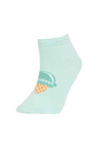 DeFacto   Kız Çocuk 7'li Pamuklu Gün Detaylı Patik Çorap X1885A6NSKR1