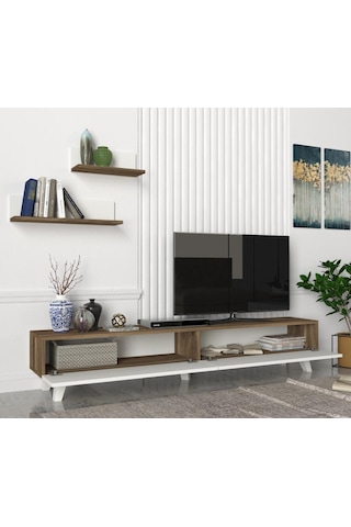 Dekorister Amerika Tv Ünitesi Beyaz-Ceviz