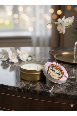 Forest Soul Sedir & Sandal Ağacı Kokulu El Yapımı Soya Mumu Happy Blaze Candle Beyaz - Kahverengi