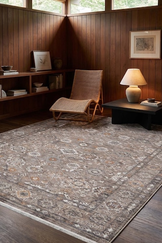 Dekorenti Otantik 2606 Gri Halı Etnik Desenli Vintage Halı