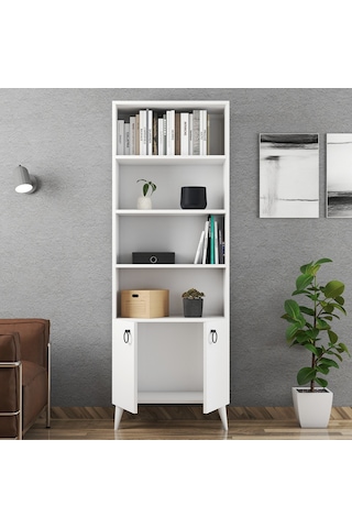 Ferniso Mobilya 2 Kapaklı Kitaplık Beyaz