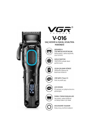 V-633 & V-016 Saç Sakal Vücut Bakım Tıraş Makinesi 2'li Tıraş Seti - Shaver Ve Folyo Başlık