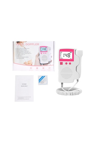 Hangfox Portatif Fetal Kalp Atımı Monitörü, 3.0 Mhz Ultrasonik Teknoloji, Hamile Kadınlar İçin Ev Ve Klinik Kullanıma Uygun, Pembe Çok Renkli