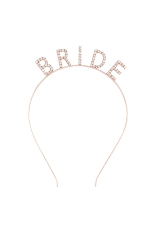 Rose Gold Renk Bekarlığa Veda Kristal Taş Bride Tacı İthal 16x10 Cm Diğer