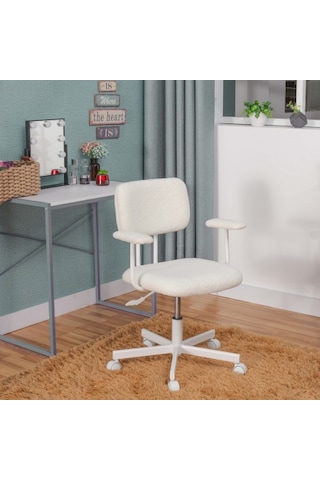 Teddy Ofis Ve Çalışma Sandalyesi-beyaz 64x74-83x63 Cm Beyaz