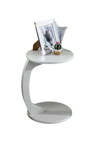 Lunora Ahşap C Yan Sehpa Beyaz