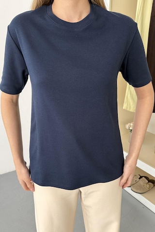 Giysa Kadın Bisiklet Yaka Pamuklu Basic T-shirt Lacivert - 26y 26650