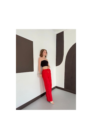 Verymoda Nakışlı Pantolon D2876 Kırmızı