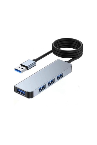 Mufunye Usb 3.0 4 Portlu Hızlı Veri Aktarım Hubı - 1.2m Kablo - Uzay Grisi