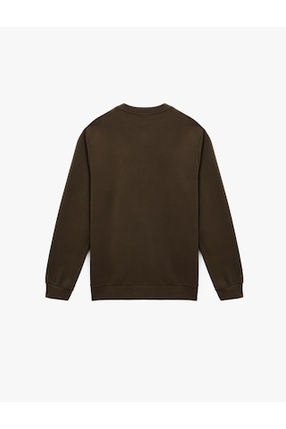 Koton Pamuklu Regular Fit Uzun Kollu Bisiklet Yaka Basic Sweatshirt Kahverengi 6sam70055mk Kahverengi