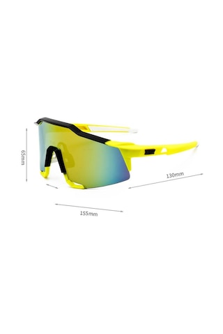 Xbyc G4681 %100 Bisiklet Sürüş Gözlüğü Polarize Cam Yarı Çerçevesiz Spor Gözlüğü Uv400 Lens Turuncu