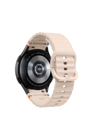 Samsung Galaxy Watch 7 40mm-44mm İle Uyumlu Metal Tokalı Dalgalı Spor Silikon Kordon