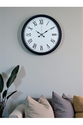 Siyah Klasik & Şık 40 Cm Metal Duvar Saati Diğer