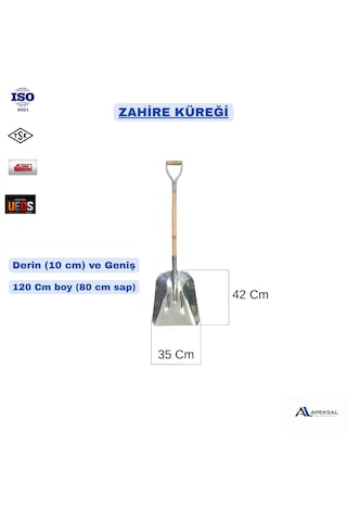 Zahire Küreği Ahşap Saplı Metal Geniş Tahıl, Yem , Bakliyat Kürek