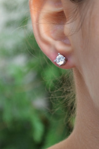 Argentum Concept 925 Ayar Gümüş Tek Taş Küpe - K028801