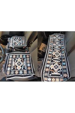 1.Kalite Uşak Kilimi Oto Koltuk Üzeri Serme Kilim Seti