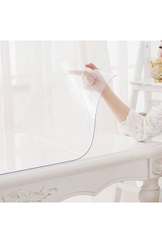 80X170 Şeffaf Pvc Masa Örtüsü 1,7 Mm Masa Koruyucu Saydam Renk Ma