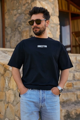 Velvoria Unisex Oversize Siyah Director T-shirt