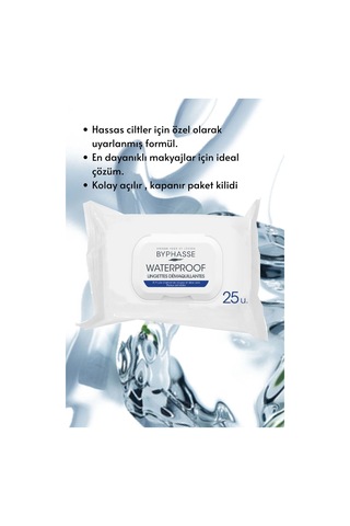Byphasse Waterproof Makyaj Temizleme Mendili Hassas Ciltler 25'li