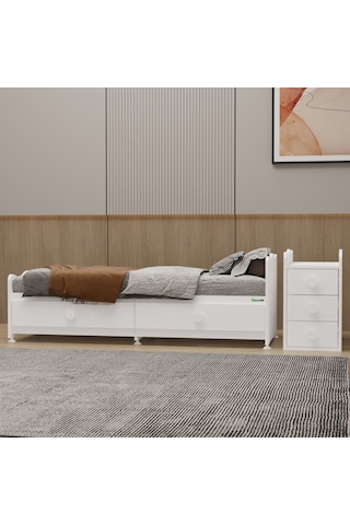 Garaj Home Melina Yıldız 4 Kapaklı Bebek Odası Uyku Seti - Beyaz Beyaz