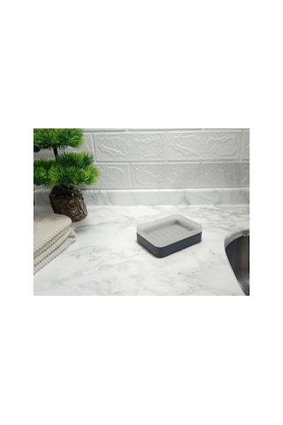 Buççin Online Mağaza Sabunluk Buz Desenli 12x8x3cm Banyo Seti Cam Kahverengi Çok Renkli
