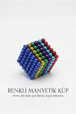 216 Parça 5mm Manyetik Top Seti Sihirli Mıknatıslı Küp Ve Stres Giderici Zeka Oyuncağı