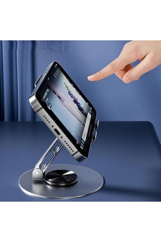 Katlanabilir Masaüstü Telefon Tutucu Tablet Standı 360 Derece Dönen Ayarlanabilir