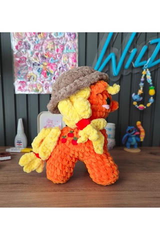 El Yapımı Tığ İşi My Little Pony Peluş Oyuncak Applejack 02 - Çok Renkli
