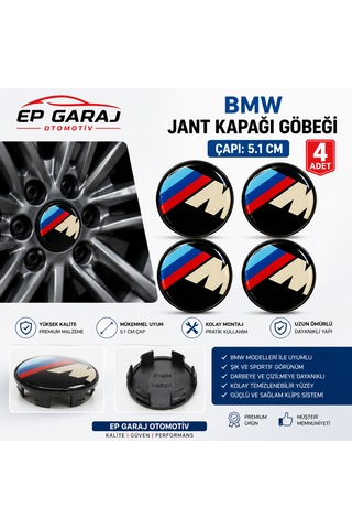 Bmw M Logo Jant Kapağı Göbeği 5.1 Cm 4 Lü Set