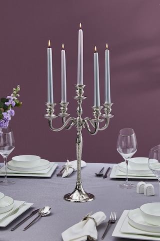 Karaca  Home Rena 5'li Şamdan Silver 45x30 cm