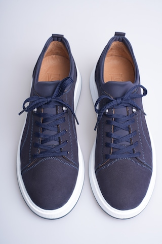 Fame Step Hakiki Deri Erkek Sneaker Ayakkabı Günlük Rahat Ortopedik Spor Como Lacivert