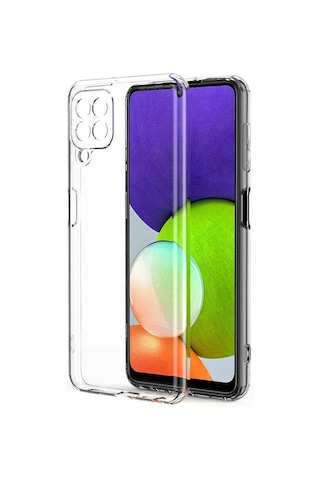 Zore Samsung Galaxy Uyumlu M22 Kılıf Omsy Kamera Korumalı Süper Silikon Kapak - Renksiz