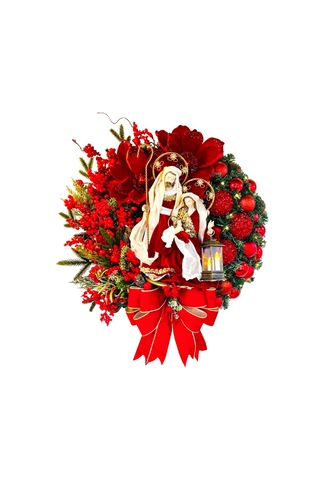 Ruicoo Kırmızı Abs Noel Kapı Çelengi - 30cm Veya 40cm Boyut Seçeneği Çok Renkli