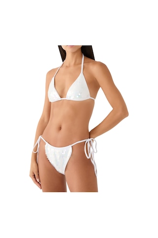 Oceanus Işıltılı Bikini Üstü Beyaz