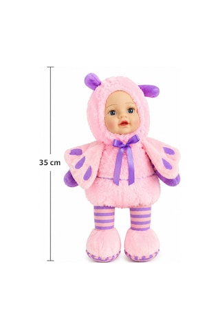 Sevimli Bebek Yüzlü Arı Peluş Oyuncak Arı Kostümlü Büyük Boy Bebek 35 Cm Pembe