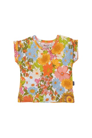Bebelop Çiçek Baskılı Bisiklet Yaka T-shirt 2'li Set 001