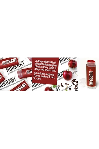 Hurraw Black Cherry Tinted Lip Balm Dudak Balmı Vişne 4.8g