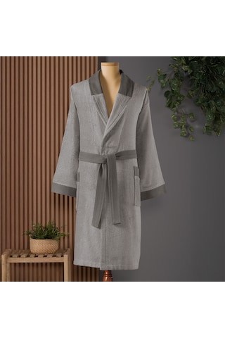 Orion Bambu Unisex Bornoz Gri Gri