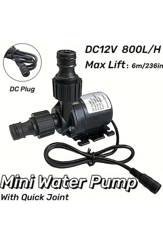 Besthome1 Dream011 1 Adet 12v Hızlı Bağlantı 800l/s Akvaryum Pompası Fırçasız Motor Balık Tankı Havuz Çeşme, Yenilenmiş Tasarım