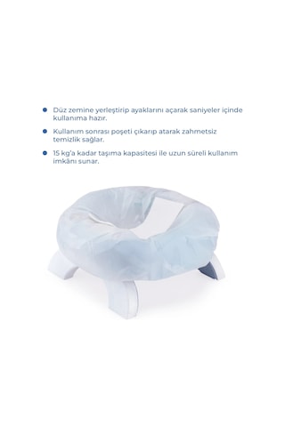 Babyjem Portatif Katlanabilir Seyahat Lazımlığı - Mavi + 5 Hediye Poşet