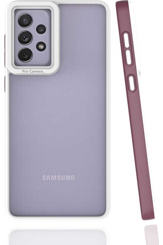 Zore Galaxy Uyumlu A73 Kılıf Msra Mima Kapak - Mürdüm Mürdüm