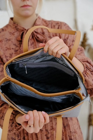 Just Polo Kadın Gofraj Baskılı Büyük Boy El Çantası 4028 Gri - Taba