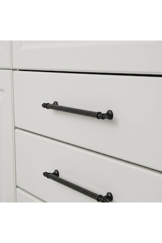 Klipso Mat Siyah 192 Mm Metal Lüks Çekmece Dolap Mobilya Kulpları 10 Adet Siyah